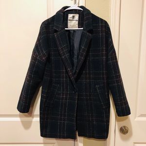 Plaid boyfriend coat
